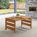 Alaterre Furniture Barton Outdoor Eucalyptus Wood Slotted Coffee Table, Brown 80-OUTD-WD-SMCT